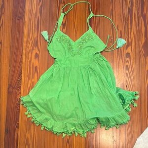 Antica Sartoria By Giacomo Cinque embroidered Green halter dress